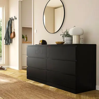 IKEA MALM 6-drawer Dresser / Black-Brown - Good Condition