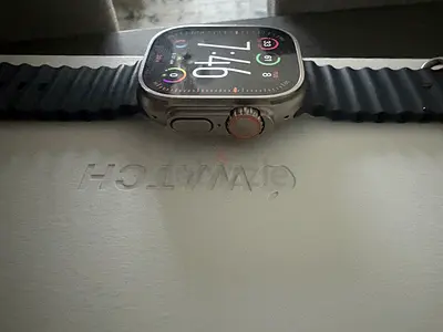 Apple Watch Ultra (original Box with silicone band) Origin Titanium Milanese Loop - Excellent Cond