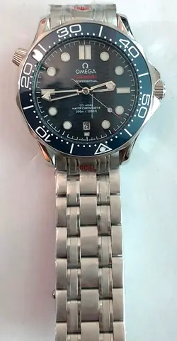 Omega Seamaster Diver 300M Stainless Steel Mens Master Copy Watch - Black Dial