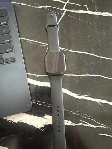 Used black smartwatch ( Apple Watch) with silicone band