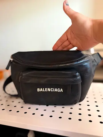 Pre-owned Balenciaga Black Leather Belt Bag / $%&!# Pack
