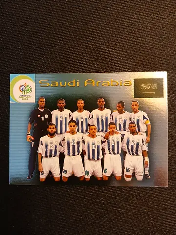PANINI OFFICIAL FIFA WORLD 2006 CARD #29 SAUDI ARABIA TEAM CHAMPION OF THE WORLD