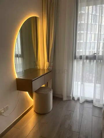 Wall-mounted floating vanity with mirror and stool - modern finish