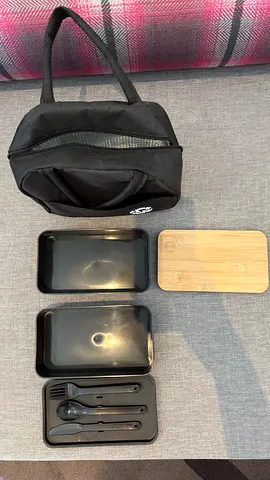 Bento Lunch Box Set (bamboo lid + insulated bag)