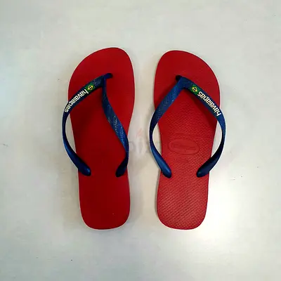 Red Havaianas flip flops, size approx. EU 45-46 gently used