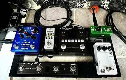 Used Pedalboard with Multiple Guitar Effects Pedals (NUX, JHS, M-Audio) - Good Condition…
