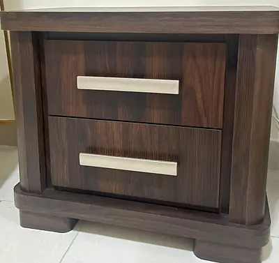 Nightstand Set - Dark Wood Two-Drawer