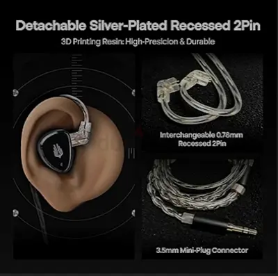 Linsoul Simgot EM6L Hybrid Driver In- Ear Monitor Gaming Earbud Hifi IME earphone with 3D printed