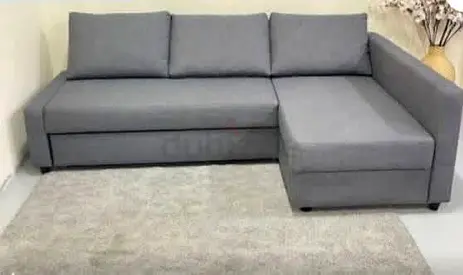 Modern Grey L-Shaped Sofa with Chaise Longue