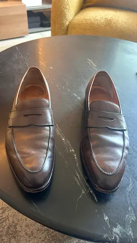Crockett & Jones Brown Leather Penny Loafers