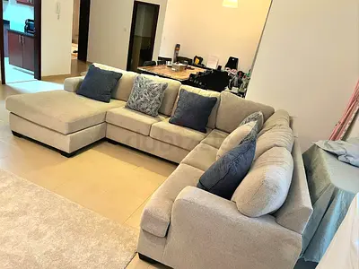 Stylish Modren design United furniture U Shape Sofa Beige