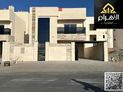 Villa for sale in Al Amerah, Ajman, at an excellent, negotiable price. It features a large courtyard