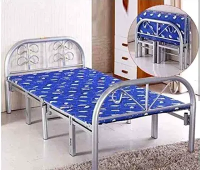 Foldable Metal Single Bed 90x190 cm