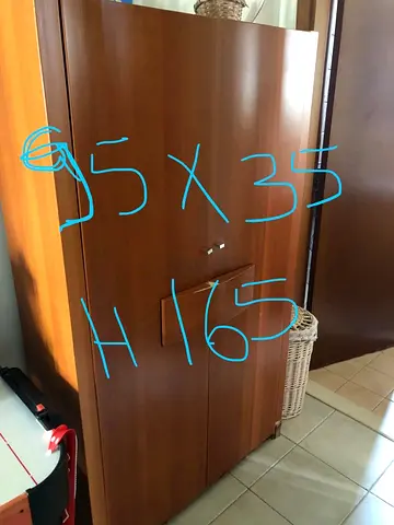 Wooden shoes storage cabinet / wardrobe - 95 x 35 x 165 cm