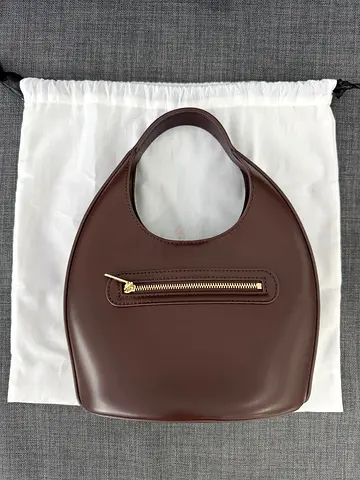Brown Handbag with Gold Zipper