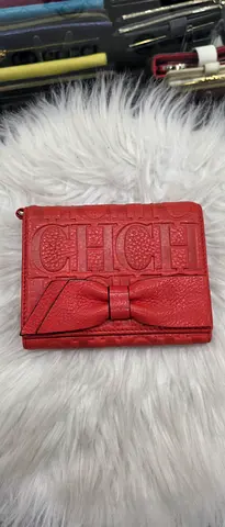 Red CHCHI small bow zip wallet/card holder