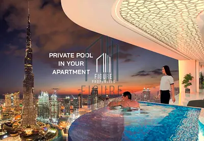 TOP FLOOR,CORNER UNIT,PRIVATE POOL,OP PRICE,HIGH ROI,BURJ KHALIFA VIEW,fully furnished