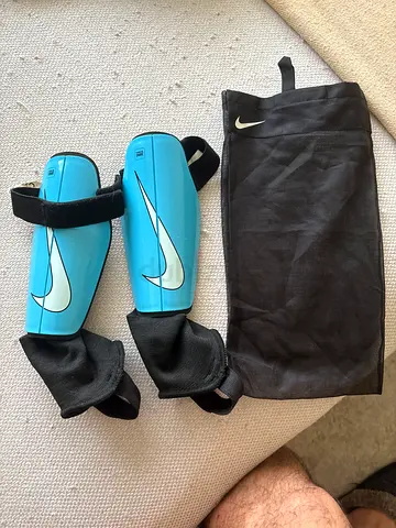 Nike Youth/Adult Football Shin Guards with Ankle Socks - Light Blue