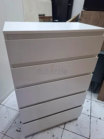 6-drawer modern chest of drawers / dresser - white/grey