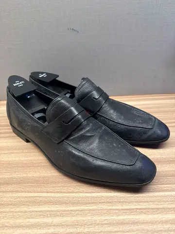 BERLUTI LEATHER PENNY LOAFERS