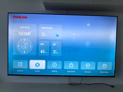 Nikai 65" Smart LED TV - Wall Mounted, Excellent Working Condition