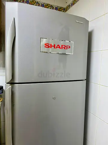 Sharp Silver Double-Door Refrigerator - Good Working Condition