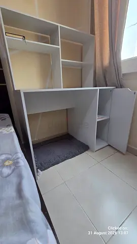White study desk with shelves - good condition