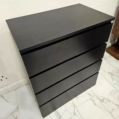 Simple 4-Drawer Wooden Dresser / Chest of Drawers - Good Condition