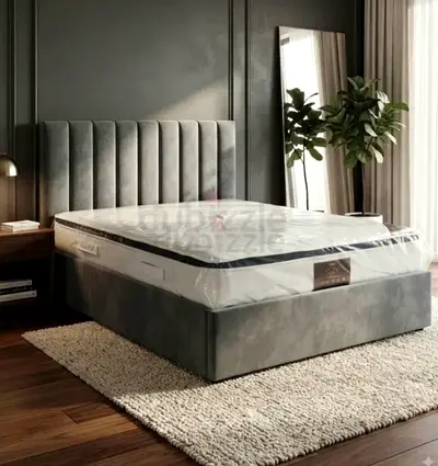 Modern Dezine Luxury Queen size 160x200 Bed with spring Top memory foam matress 28 cm thikniss