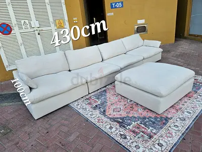 Home Center Feather filled Sofa Beige