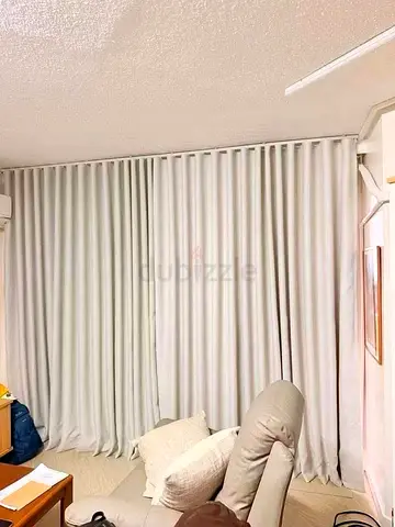 Light gray full-length blackout curtains - set