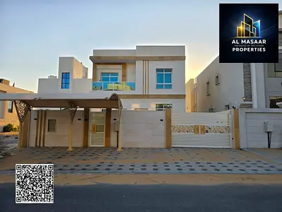 Villa for sale in Al Zahia, Ajman, featuring 3 master bedrooms, a majlis, a living area, and a maid's room. Freehold ownership available for all natio