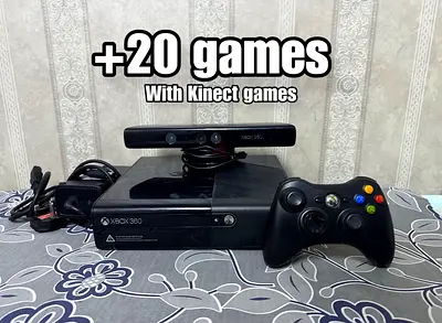 Xbox 360+20 games+Kinect+controller+Power supply