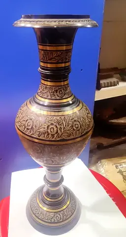 Decorative Vase with Floral Motif — 46cm height