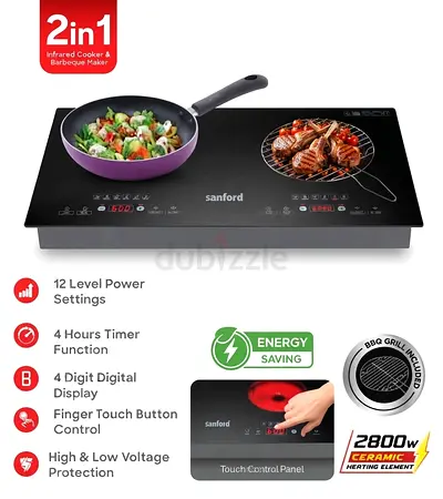 Sanford Double burner infrared cooker and Barbecue maker