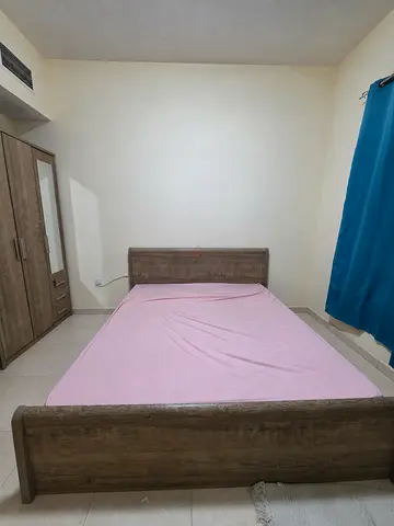 Wooden Double Bed with Headboard and Footboard - Good Condition