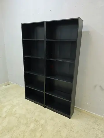 Large Black Wooden Bookcase with 10 Shelves