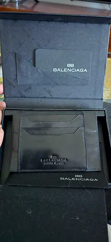 Black Leather Card Holder with Gift Box