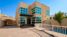 4 Bedroom Villa for Rent in Al Barashi Sharjah Two Floors 4 Master Rooms Swimming Pool Maid Room Cov
