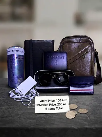 FIX Price Pay 100 & Take Don't Watse Time ther Sling Bag with Accessories - 6 Items (Good Condition)