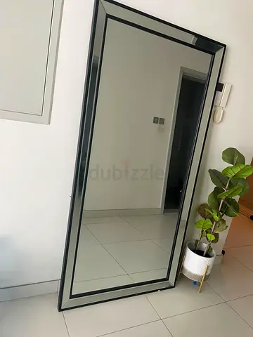 Large Leaner Mirror 180 x 90 cm - Bevelled Glass, Black Frame