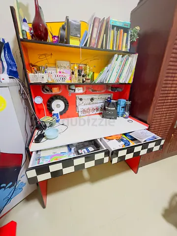 Study table with book shelves