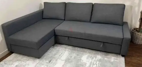 Modern Grey L-Shape Sofa Bed