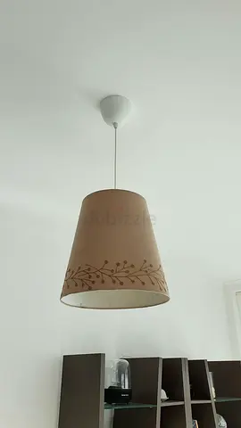 Set of 2 brown fabric lampshade - modern floral design