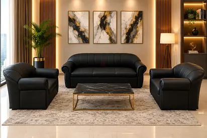 Premium Sofa Set – Elegant & Comfortable
3-Seater Sofa + 2 Armchairs
Premium leather-look finish
Str