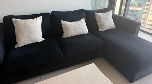 High quality Black L-shaped Sofa Bed.