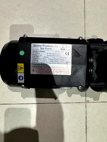 Jacuzzi Spa Pump (Model LP200A) - Used, Working