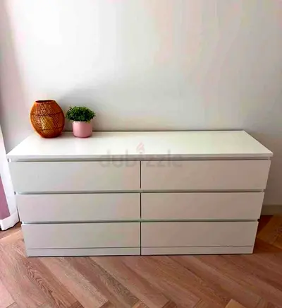 IKEA malam chester drawers 6 white color