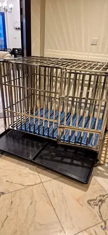 Heavy Duty Stainless Steel Large Dog Crate with Removable Trays