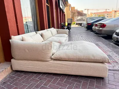 Feather 🪶 filled Marina Home L Shape Sofa Beige